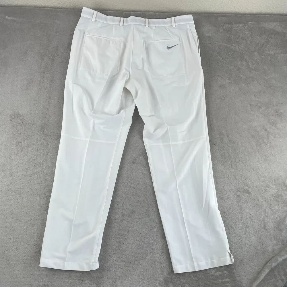 Nike Flex Hybrid Pants Men 38x32‎ White Performance Golf Straight Fit Vents